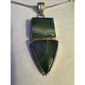 Sterling Silver Malachite Pendant